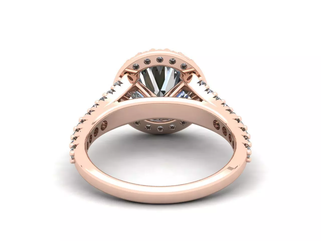 Round diamond halo engagement ring 3D print model_15
