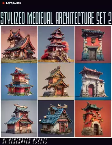 Stylized Medieval Architecture Set 2
