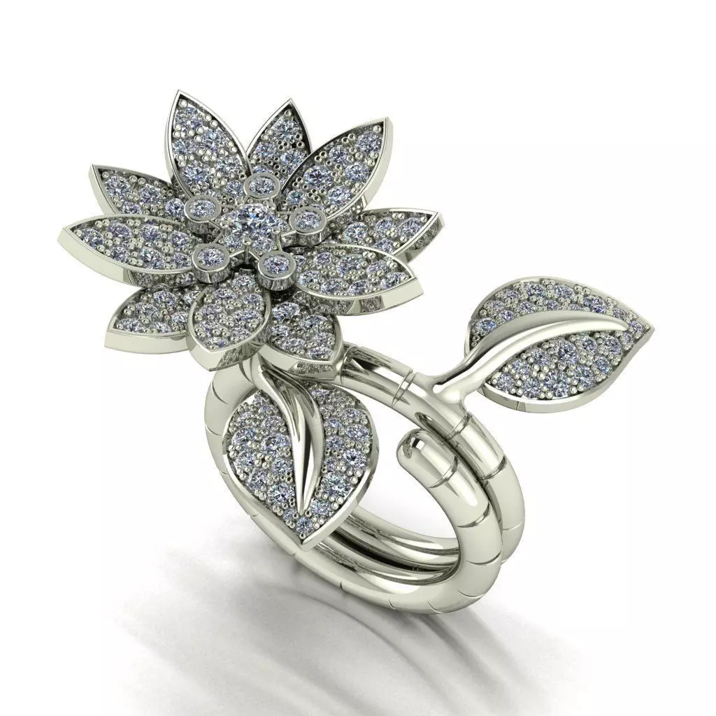 flower ring Free 3D print model_0