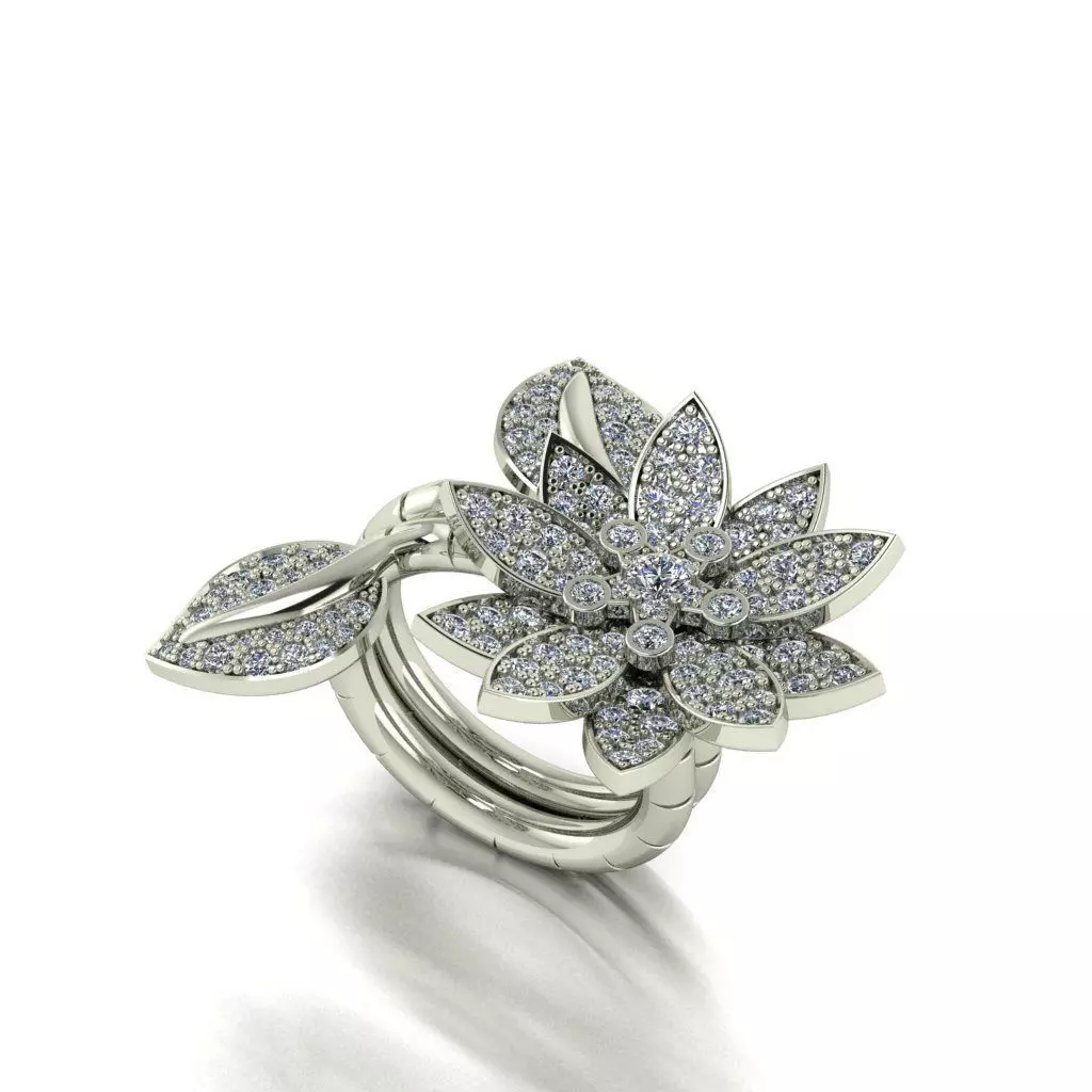 flower ring Free 3D print model_1