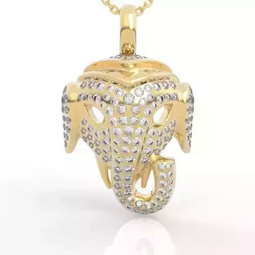 Luxury Diamond Ganesha Pendant Necklace