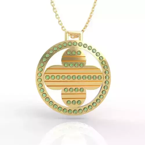 Timeless Diamond Circle Pendant 3D print model