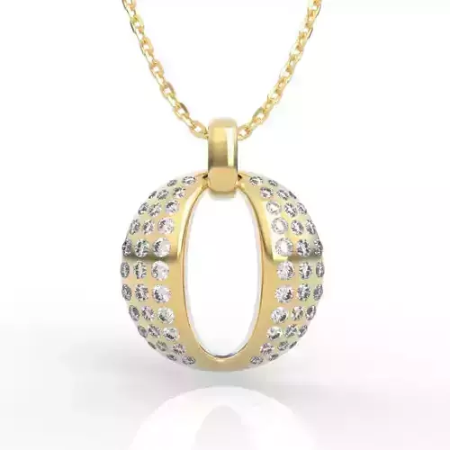 Brilliant Initial Letter O Diamond Pendant