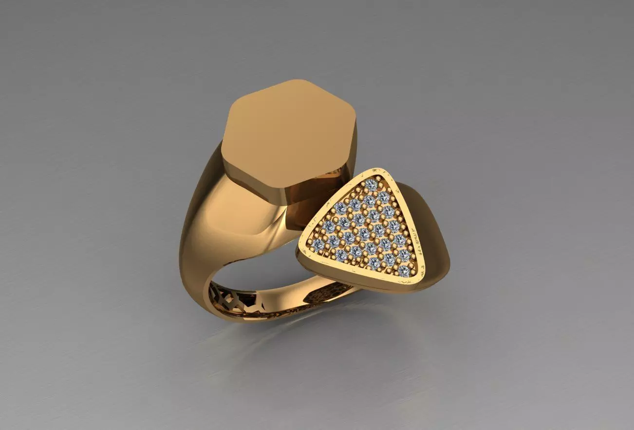 Ready Women Gold Ring STL 3D Models 3D print model_0