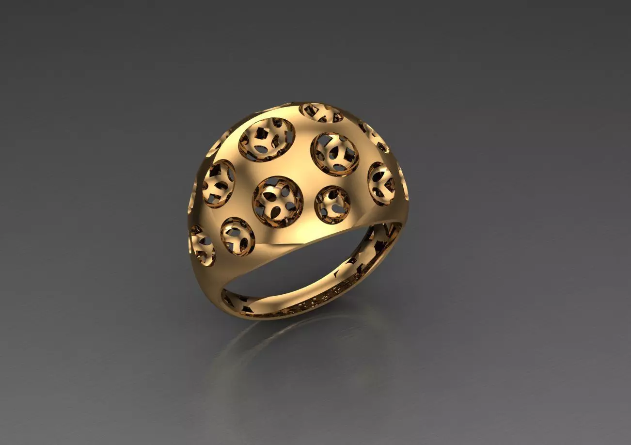 Ready Women Gold Ring STL 3D Models  3D print model_0