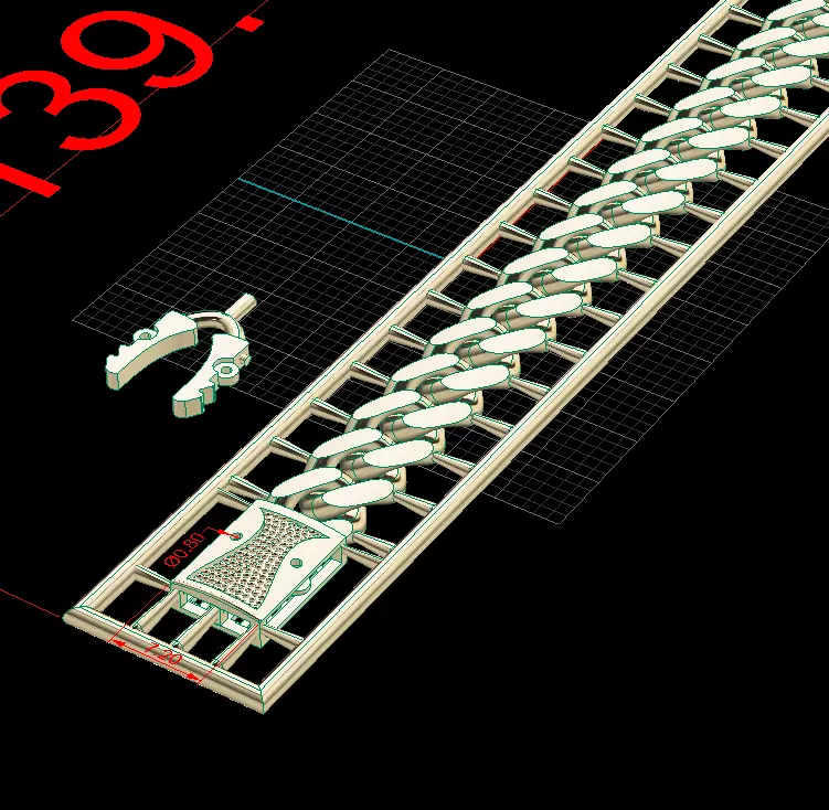 Elegant Cuban link bracelet 3D print model