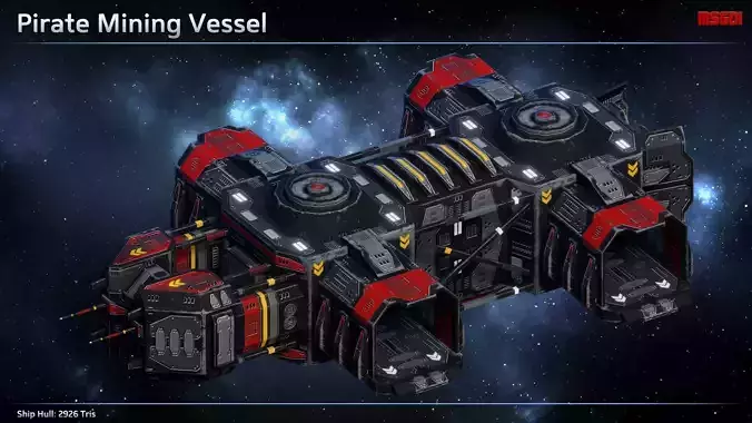 Spaceship Pirate Resource Ships Low-poly 3D model