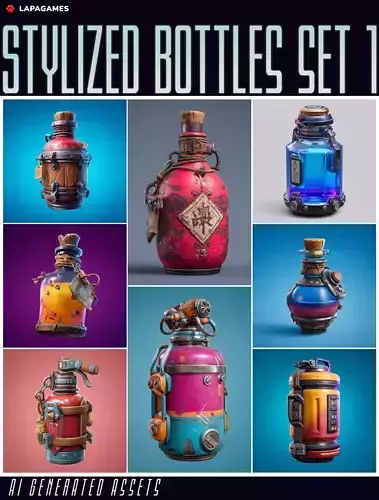 Stylized Bottles Set 1