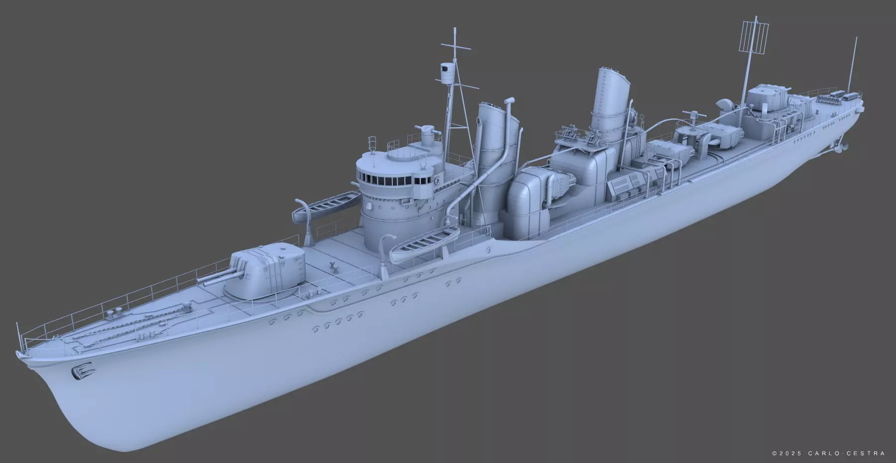 IJN FUBUKI - Personal license - 1-100 scale 3D print model_4