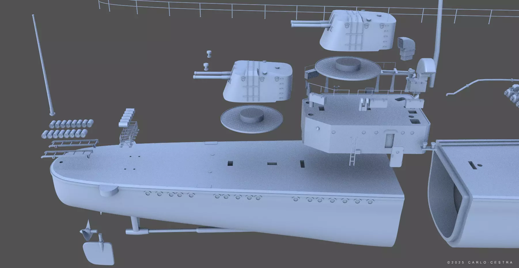 IJN FUBUKI - Personal license - 1-100 scale 3D print model_18