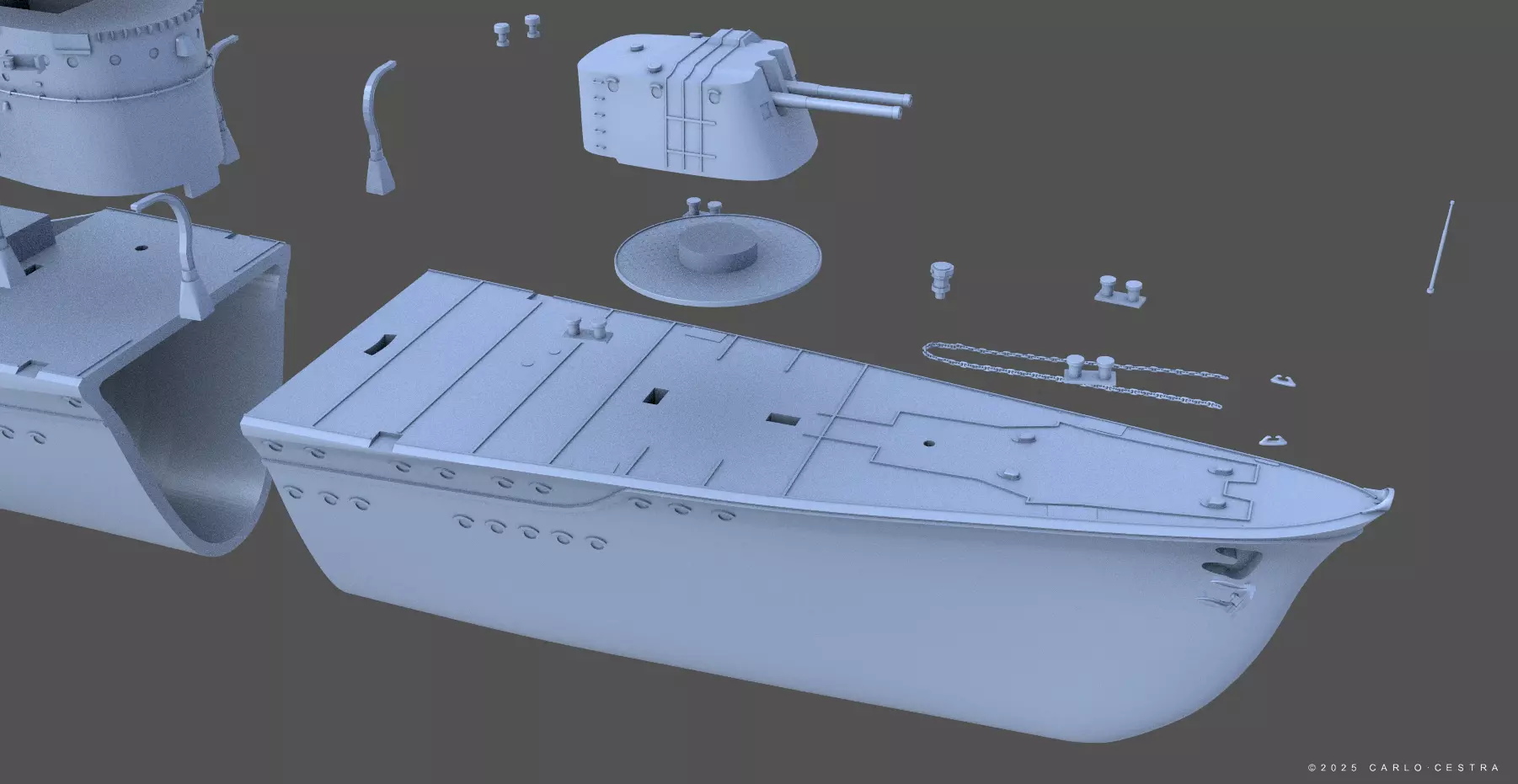 IJN FUBUKI - Personal license - 1-100 scale 3D print model_15
