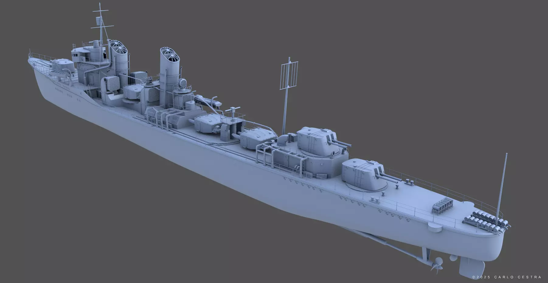IJN FUBUKI - Personal license - 1-100 scale 3D print model_3