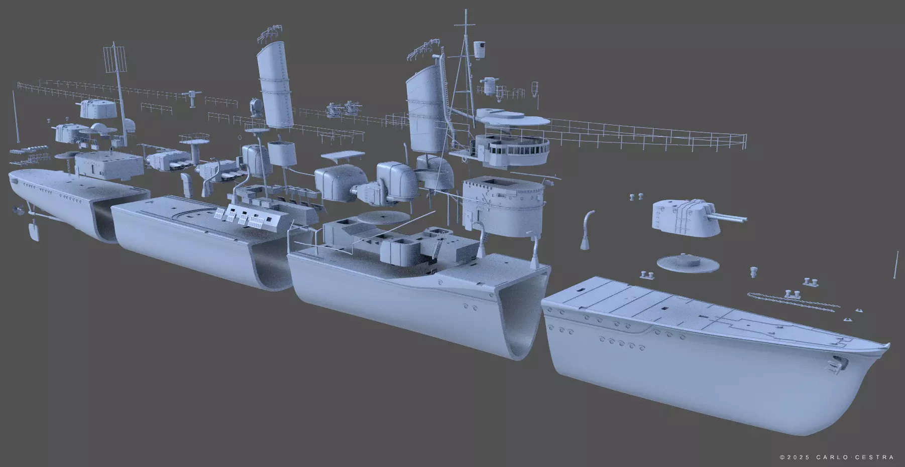 IJN FUBUKI - Personal license - 1-100 scale 3D print model_19