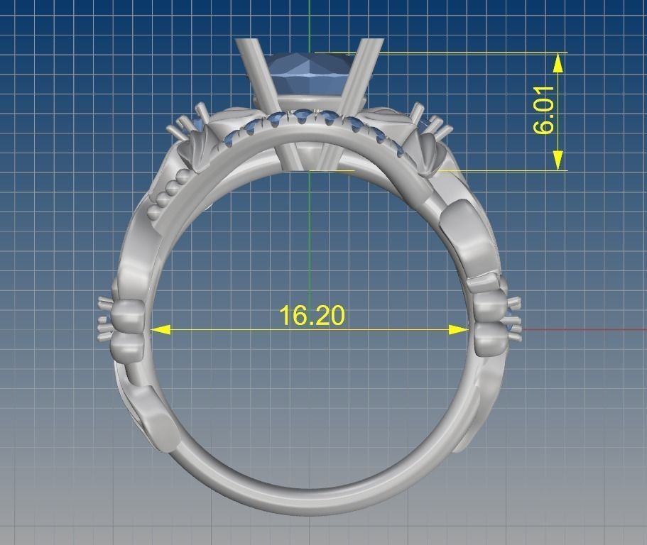 Beautiful soliraire ring 3D print model_7