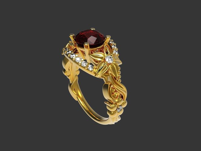 Beautiful soliraire ring 3D print model