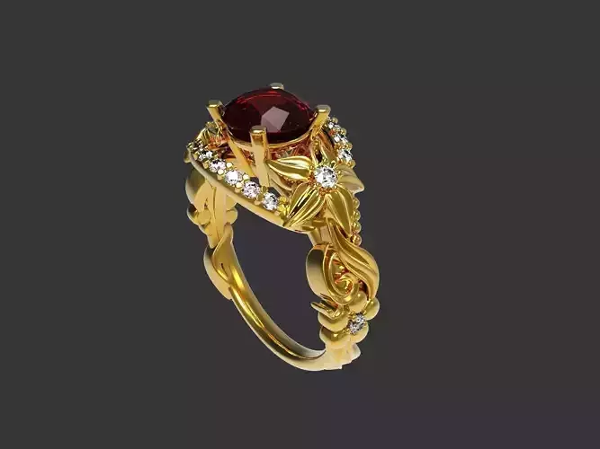 Beautiful soliraire ring 3D print model