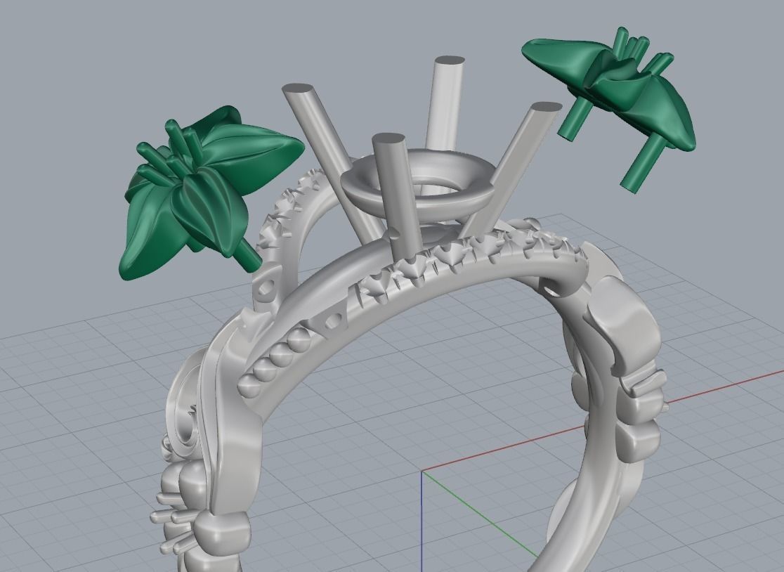 Beautiful soliraire ring 3D print model_8