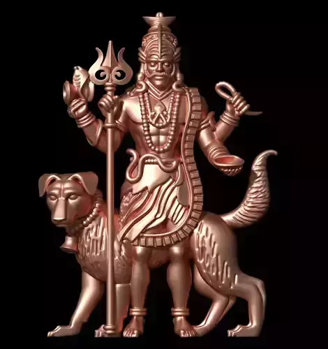 Lord Kalabhairava with DogShiva with dog pendant