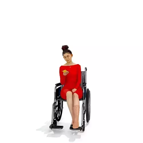 Woman Sitting In A Wheelchair CWom0329-HD2-O01P01-S Low-poly 3D model