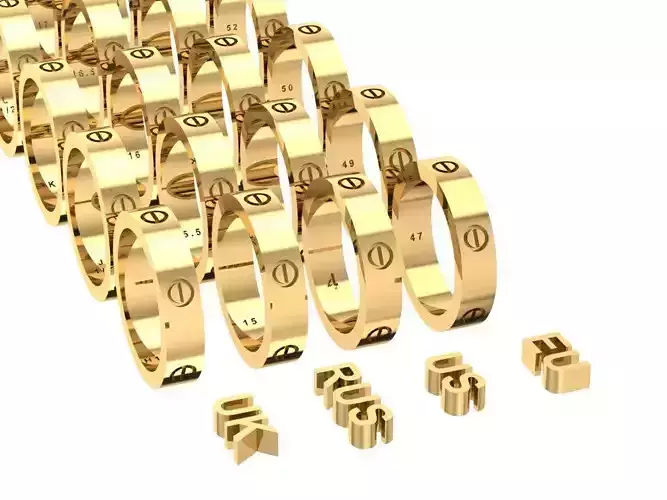 Cartier  Love Ring    Sizes  EU  US  UK  RU free STL on Request