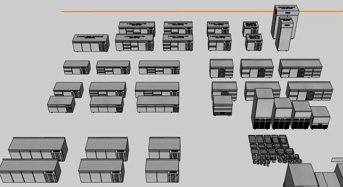 Industrial Kitchen And Open Buffet Libary 3D model_1