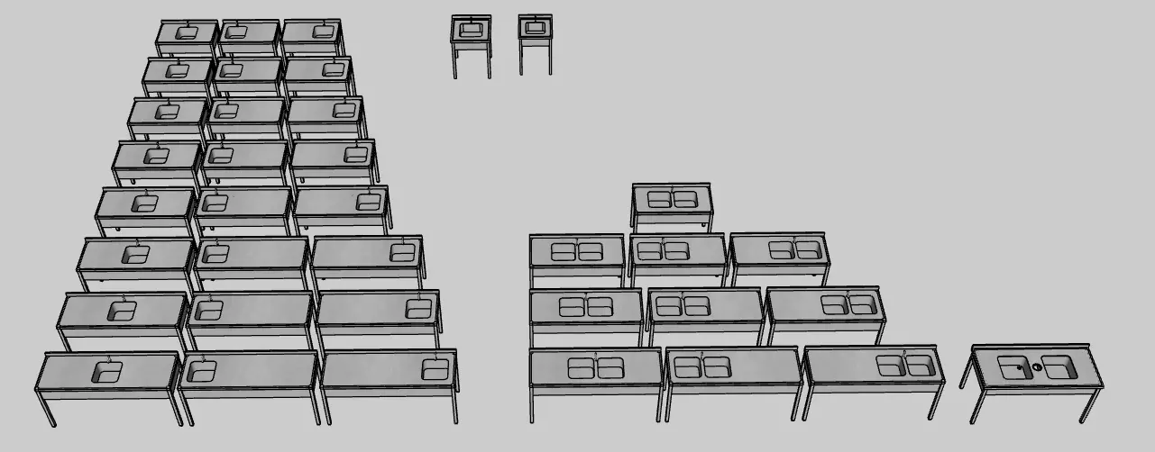 Industrial Kitchen And Open Buffet Libary 3D model_9