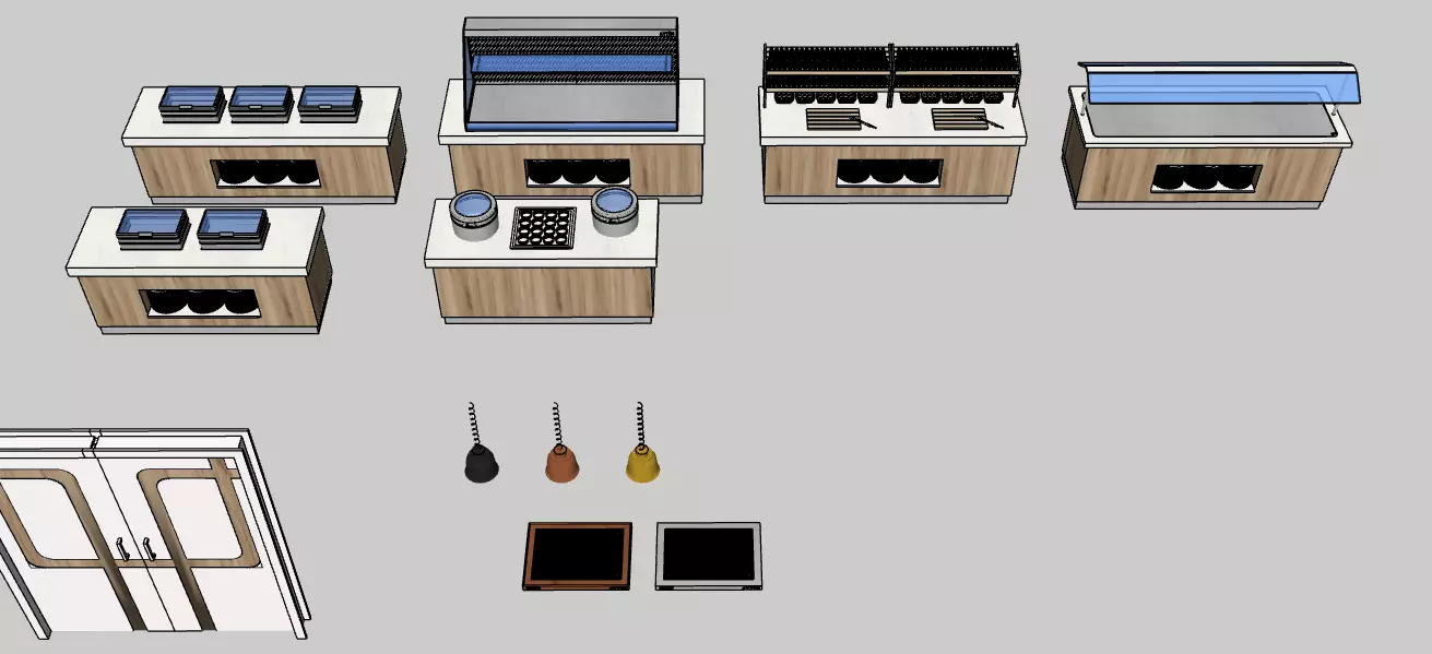 Industrial Kitchen And Open Buffet Libary 3D model_11