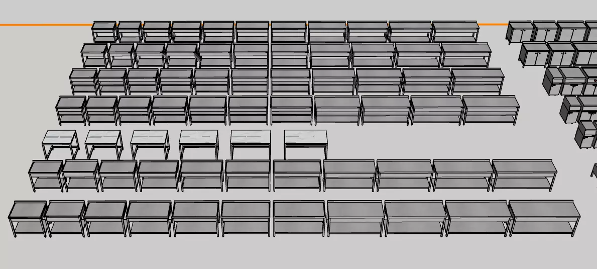 Industrial Kitchen And Open Buffet Libary 3D model_2