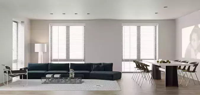 Modern living room dining room interior scenes 526