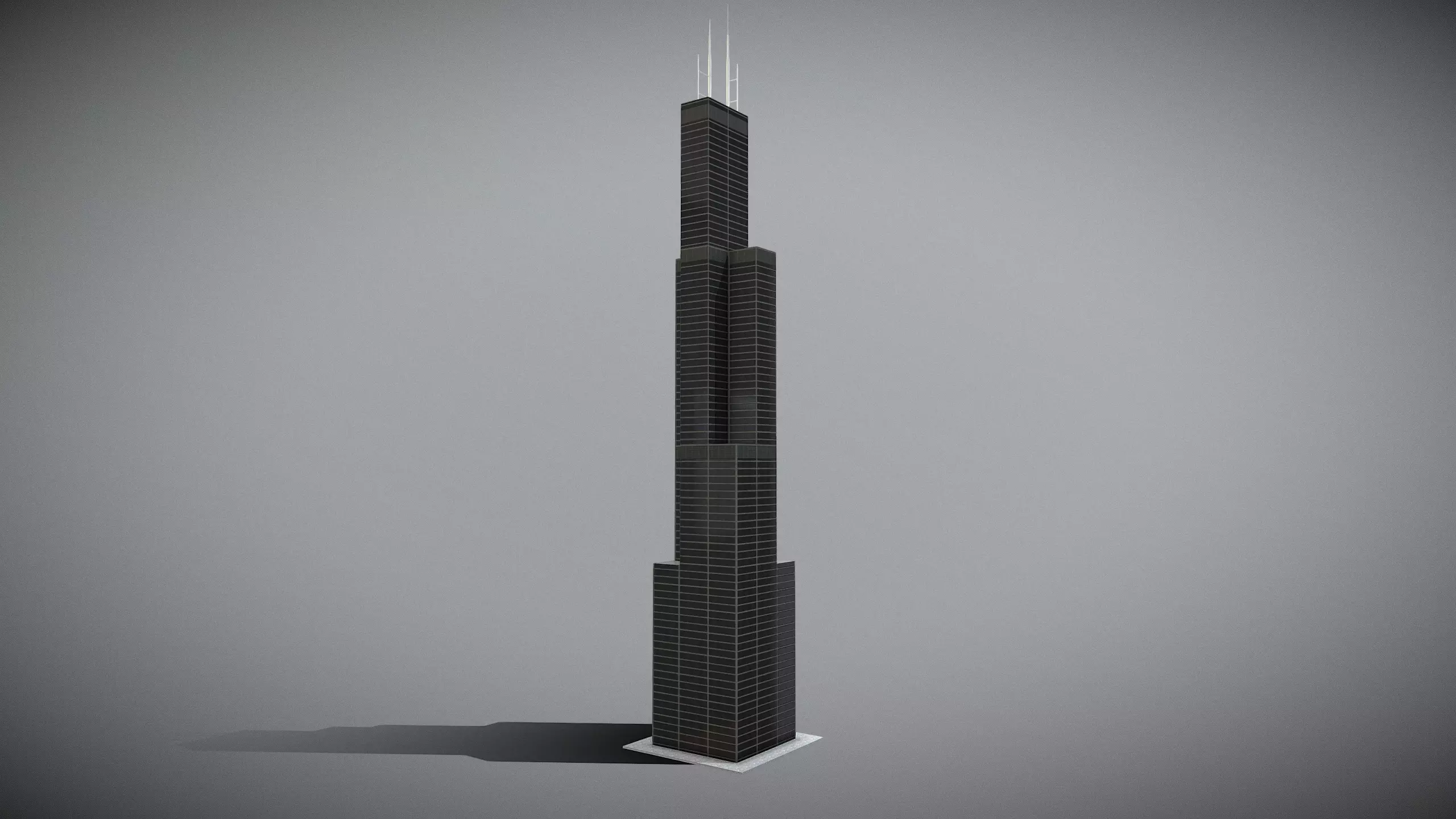 Willis Tower Low-poly 3D model