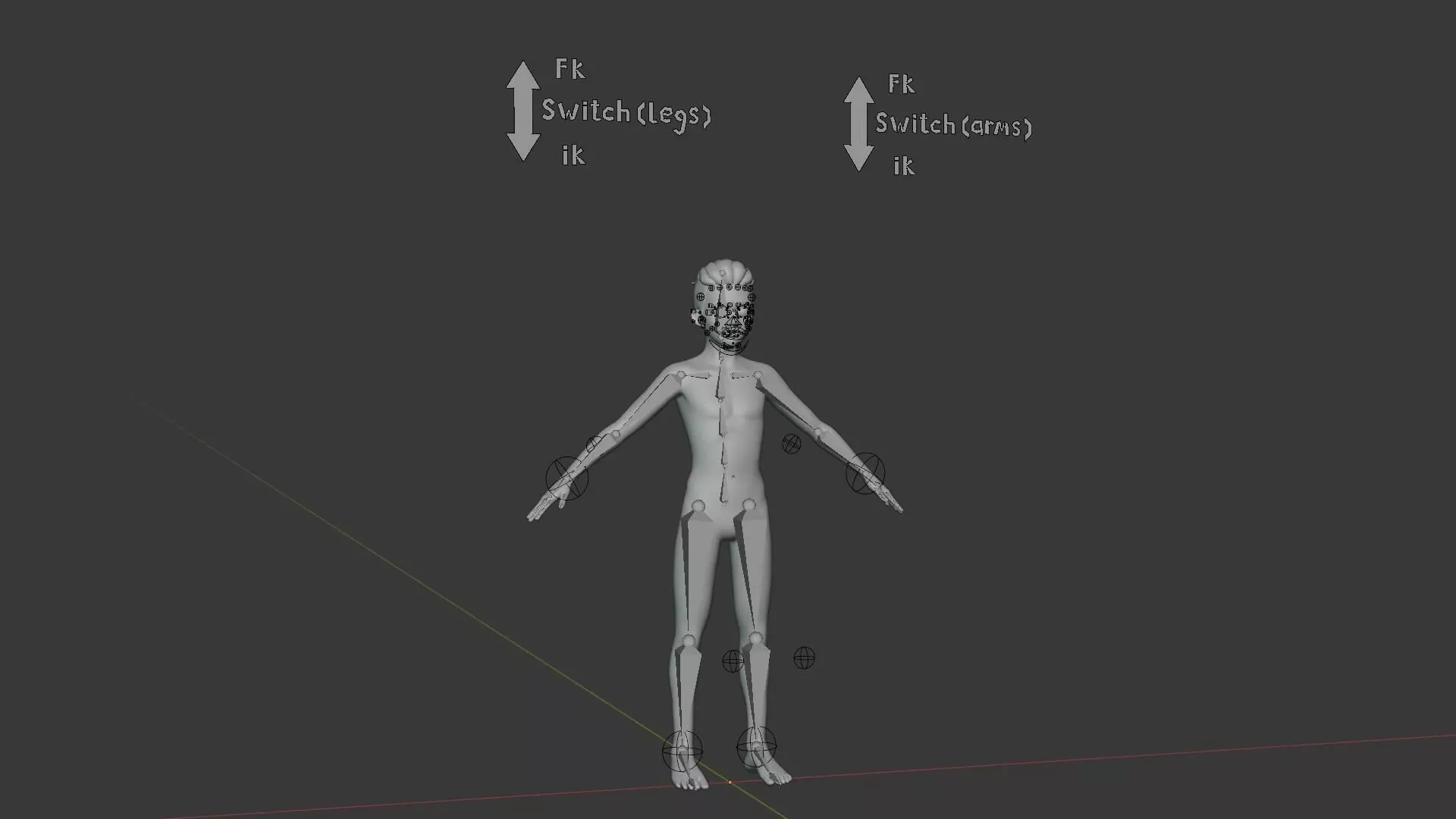 Stylized Boy Body Base Mesh IK FK Face Rig Game Animation Ready Low-poly 3D model_22