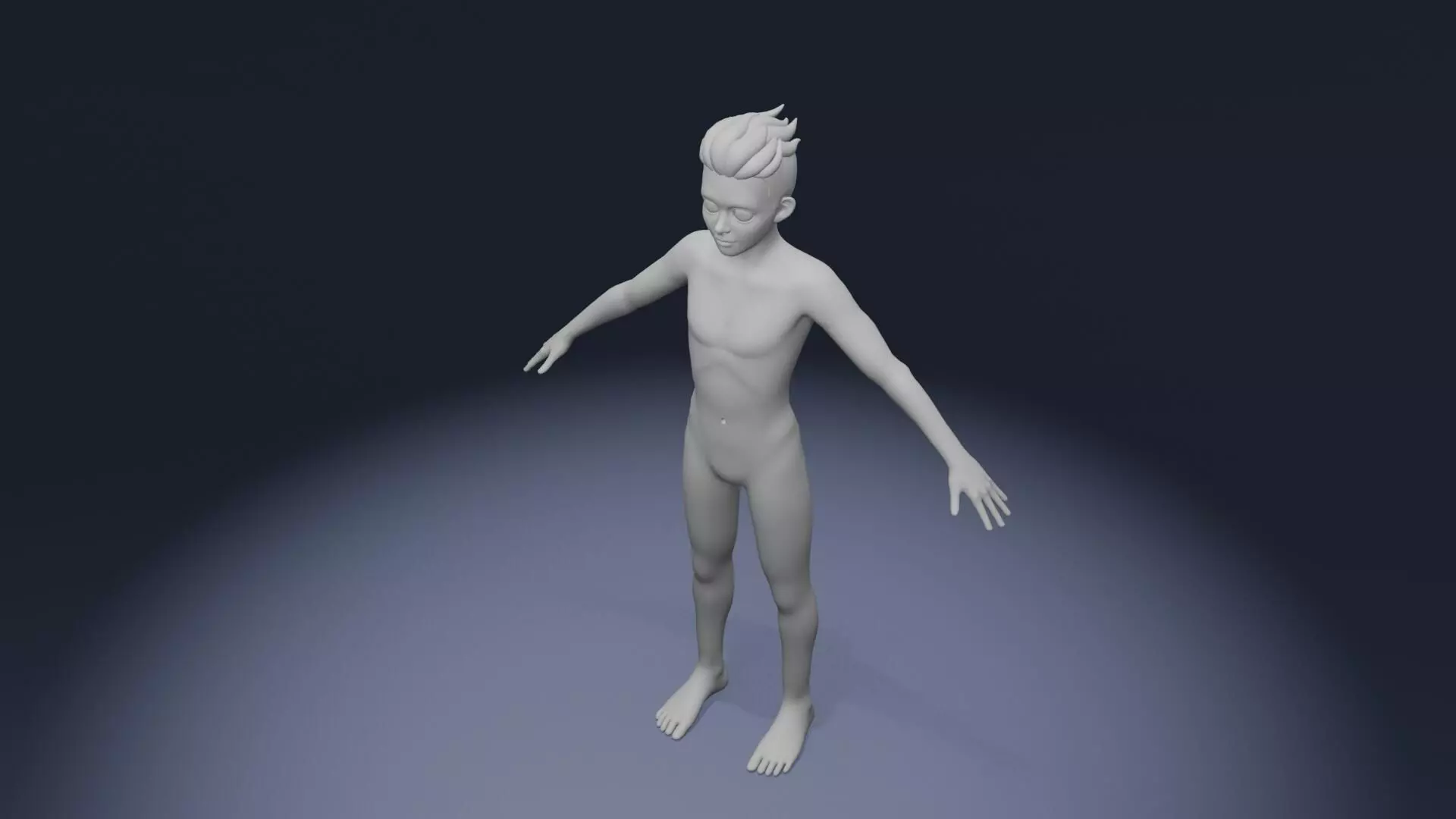 Stylized Boy Body Base Mesh IK FK Face Rig Game Animation Ready Low-poly 3D model_12