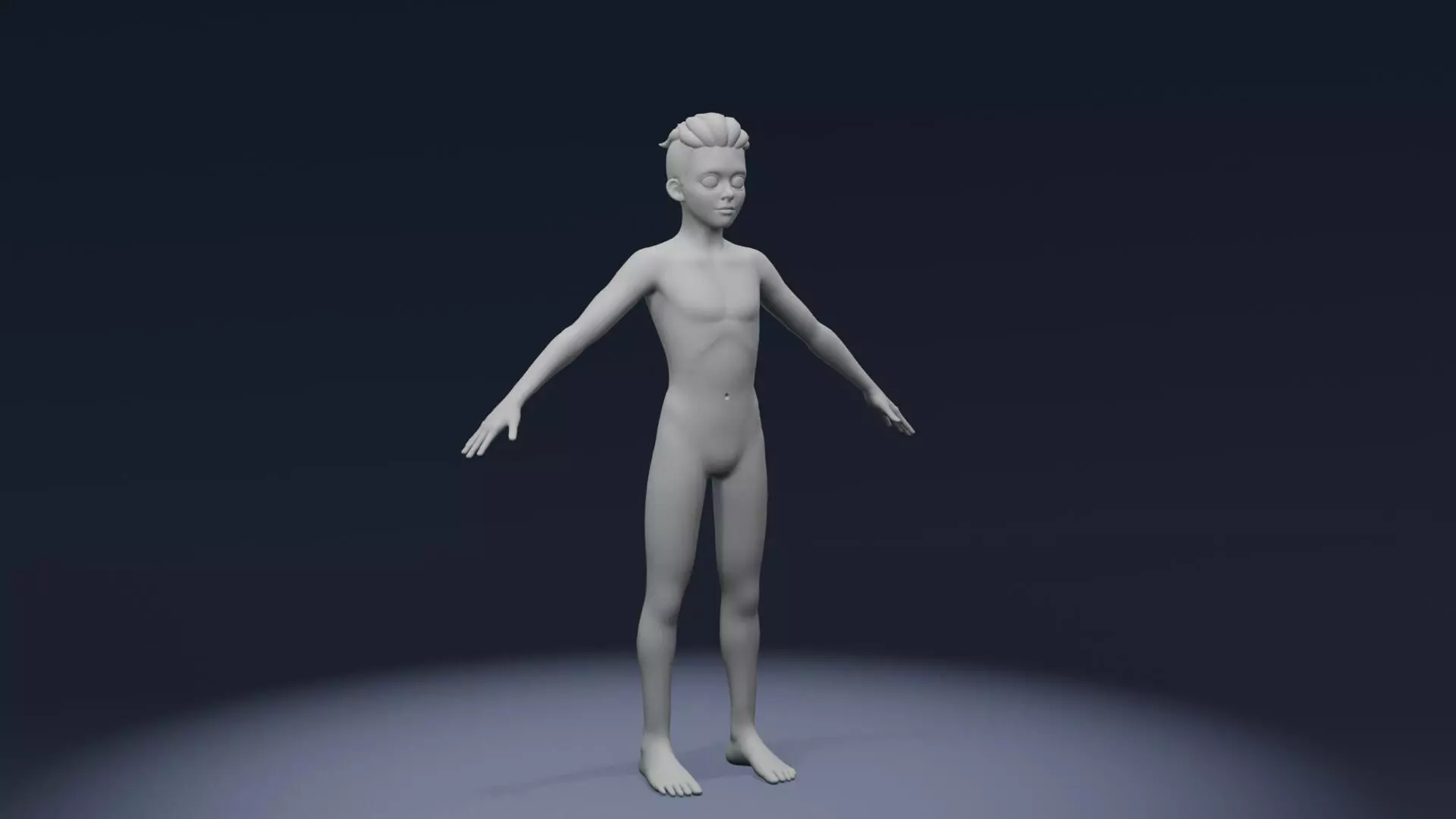 Stylized Boy Body Base Mesh IK FK Face Rig Game Animation Ready Low-poly 3D model_6