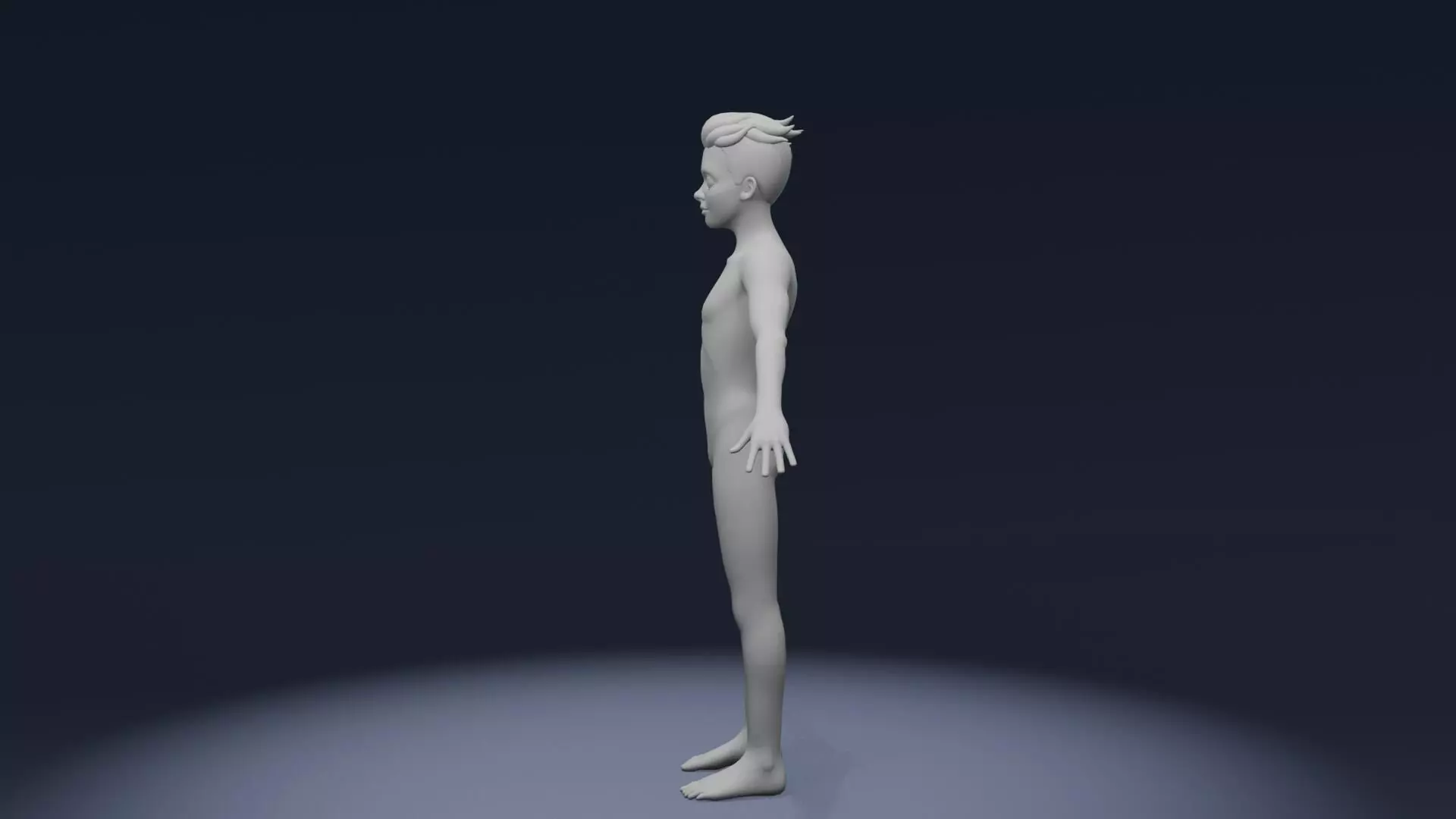 Stylized Boy Body Base Mesh IK FK Face Rig Game Animation Ready Low-poly 3D model_7