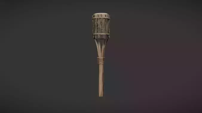 Wooden torch with rope bindings