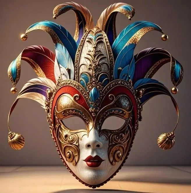 2473Venetian Carnival Mask Color 3D Model magic 3D print model_7