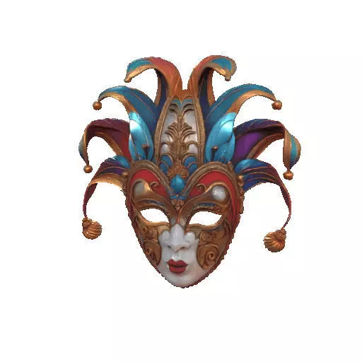 2473Venetian Carnival Mask Color 3D Model magic 3D print model_37