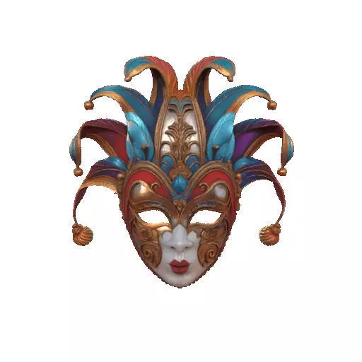 2473Venetian Carnival Mask Color 3D Model magic 3D print model_8