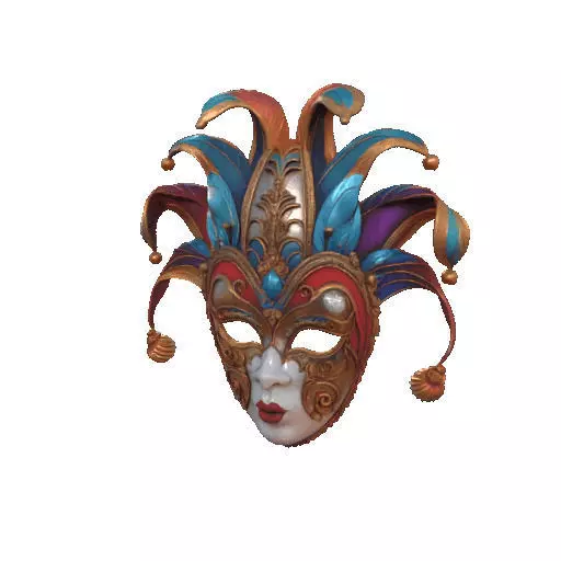2473Venetian Carnival Mask Color 3D Model magic 3D print model_36