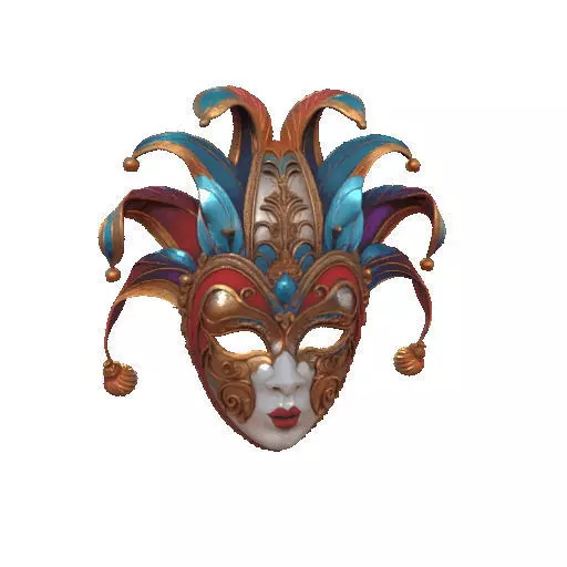 2473Venetian Carnival Mask Color 3D Model magic 3D print model_9