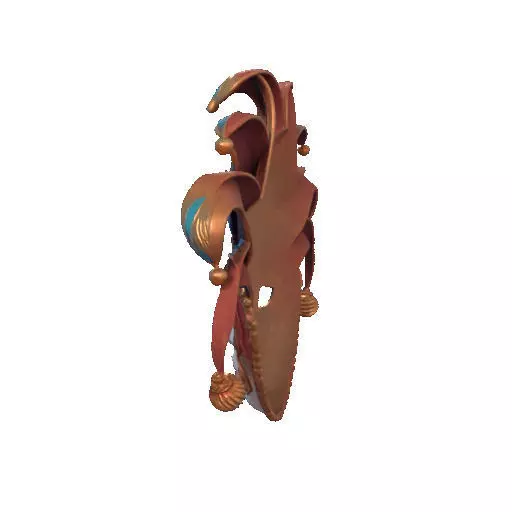 2473Venetian Carnival Mask Color 3D Model magic 3D print model_29