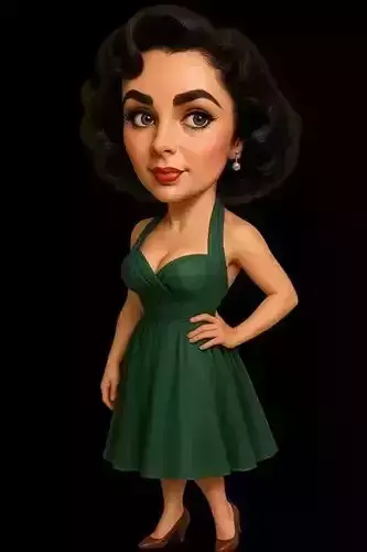 Elizabeth Taylor - Cartoon Doll Printable 3D print model