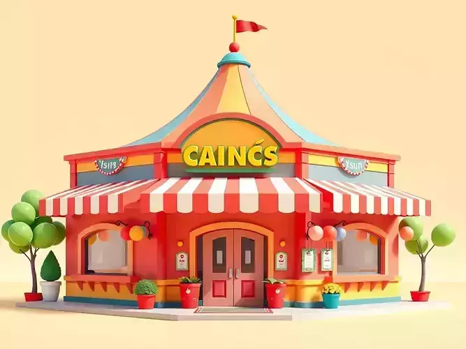 Stylized Carnival Cafe 3D Model Low Poly Festival Asset Low-poly 3D model Stylized Carnival Cafe 3D Model Low Poly Festival Asset Low-poly 3D model