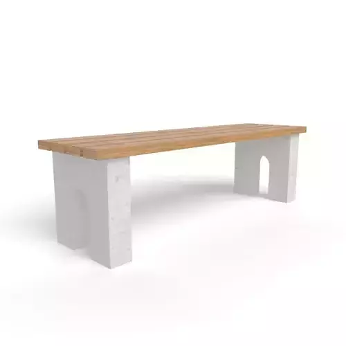Bench with arc concrete legs 3D model