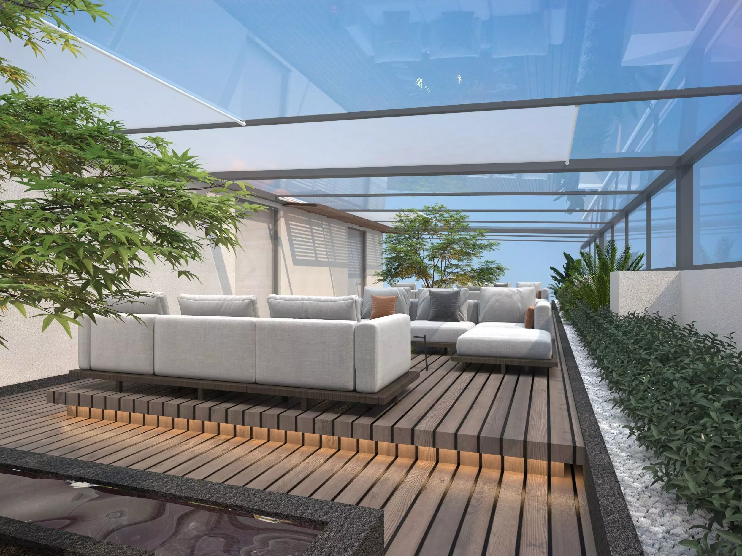 Garden balcony Low-poly 3D model_2