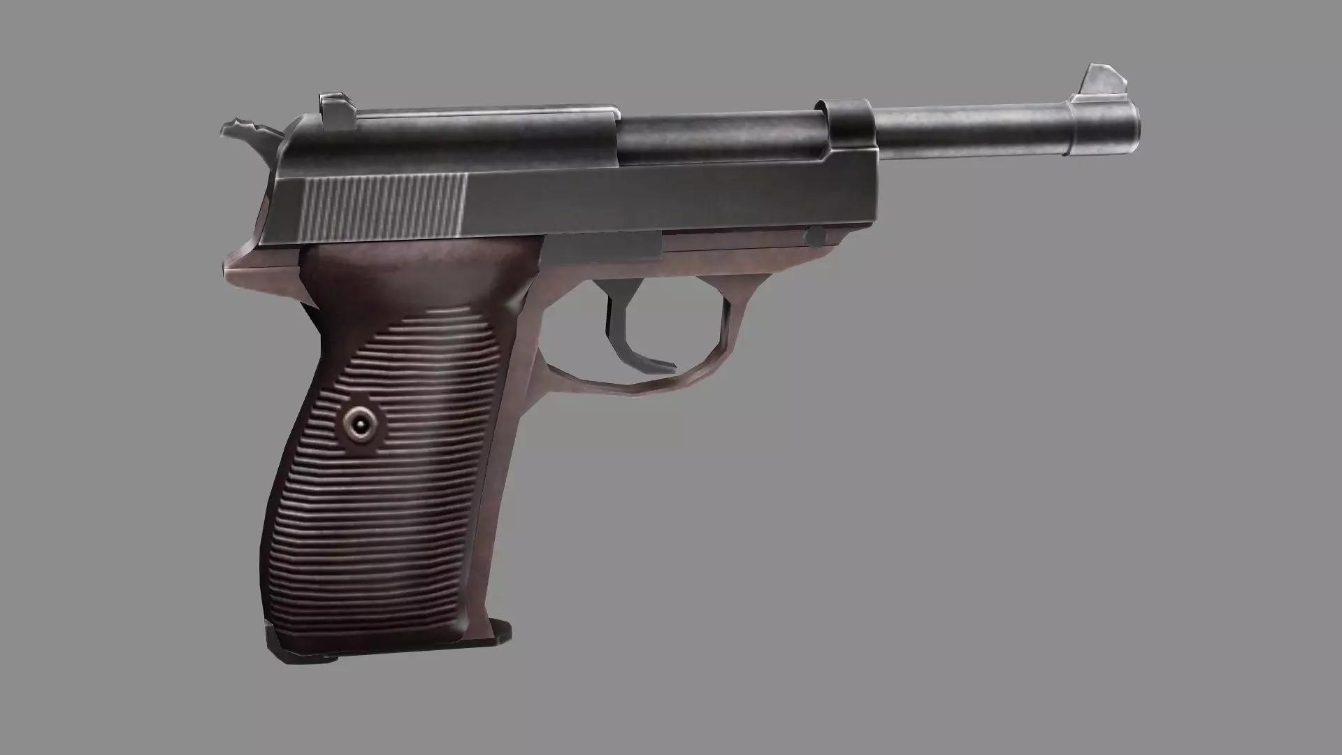 Pistol C127G Luger Model 1938 Low Poly 3D Model Low-poly 3D model_3