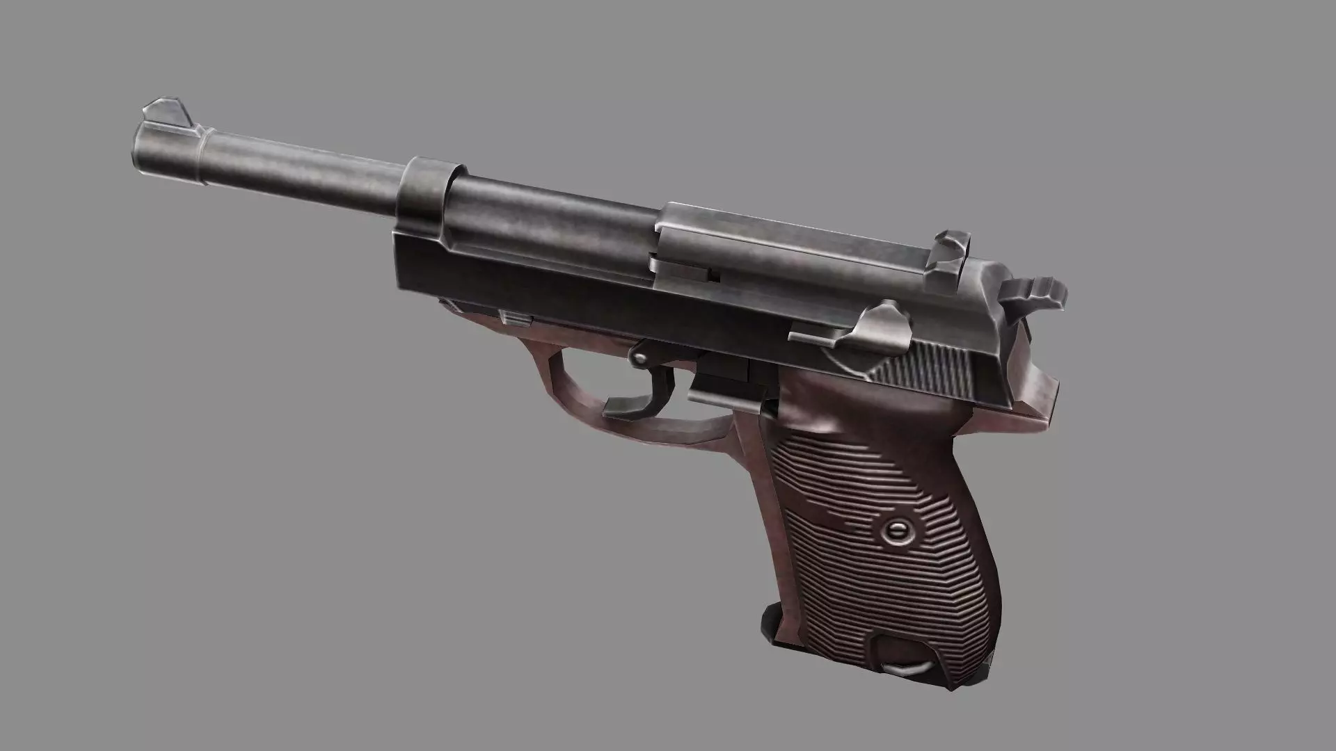 Pistol C127G Luger Model 1938 Low Poly 3D Model Low-poly 3D model_5