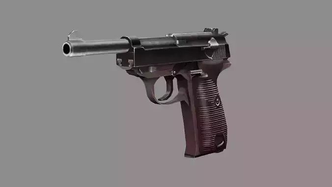 Pistol C127G Luger Model 1938 Low Poly 3D Model