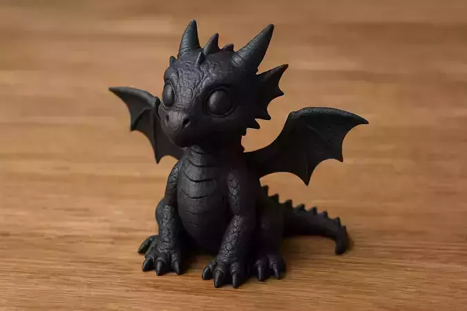 Little Black Dragon Figure