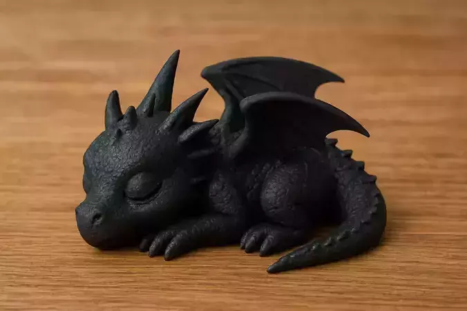 Sleeping Little Dragon Figure